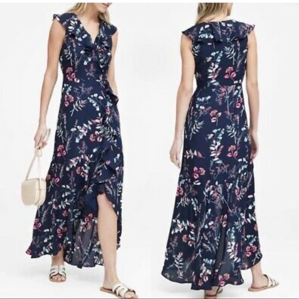 NWT Banana Republic floral wrap dress -sz 0P